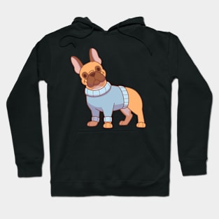 Frenchie in a blue sweater Hoodie